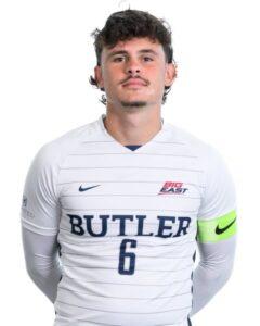 Joost de Schutter, voetballer voor Butler University, begeleid door Slamstox
