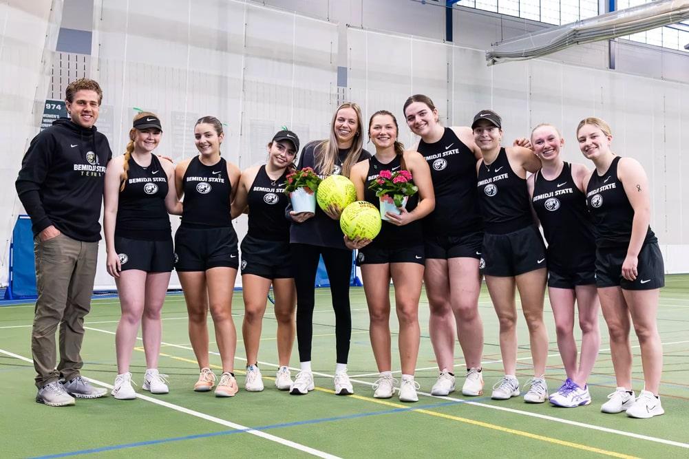 Sophie Groen, tennis player for Bemidji State University, coached by Slamstox