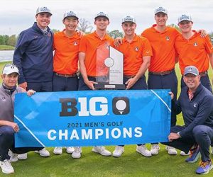 Jerry Ji, golfer voor University of Illinois, begeleid door Slamstox