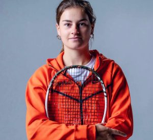 Rose Marie Nijkamp, tennisster voor Oklahoma State University, begeleid door Slamstox