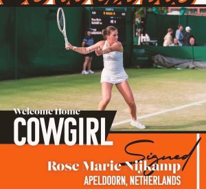 Rose Marie Nijkamp, tennisster voor Oklahoma State University, begeleid door Slamstox